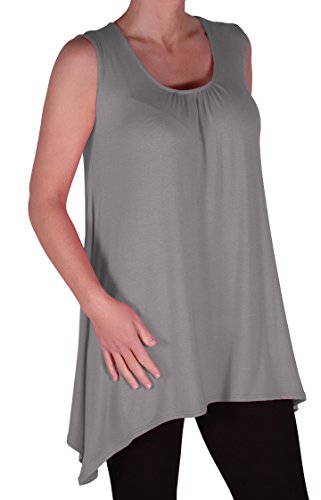 EyeCatch Plus - Lyra Frauen Stufenbarren Hem Langleine Damen Vest Top Grau Gr. 48 von Eye Catch