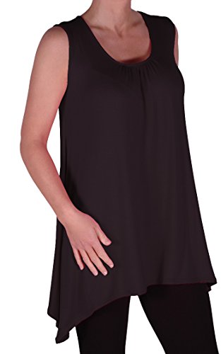 EyeCatch Plus - Lyra Frauen Stufenbarren Hem Langleine Damen Vest Top Schwarz Gr. 48 von Eye Catch