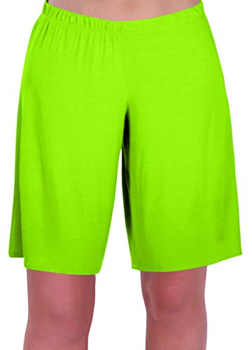 EyeCatch - Stern Damen Jersey Entspannt Komfort Elastisch Flexi Strecken Damen Kurze Hose Plus Größen (46/48, Neon grün) von Eye Catch