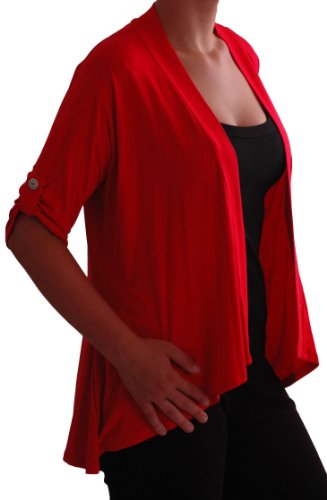 EyeCatch TM - Emily offener Damen Bolero Cardigan Große Größen rot Gr. 46 von Eye Catch