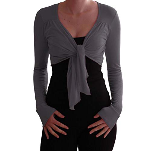 Eye Catch TM - Genevieve Langarm Cardigan Bolero Strickjäckchen Grey S/M von Eye Catch