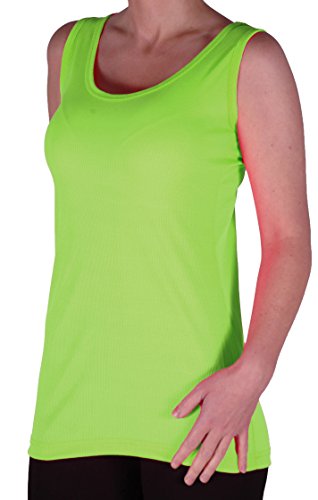EyeCatch TM - Uma Frauen Ribbed Cami Top Damen Plus Größe Lange Camisole Vest Größen Neon Green Gr. 42 von Eye Catch