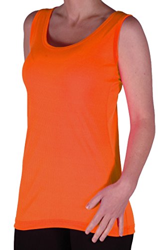 EyeCatch TM - Uma Frauen Ribbed Cami Top Damen Plus Größe Lange Camisole Vest Größen Neon Orange Gr. 54/56 von Eye Catch