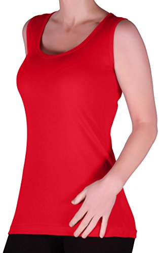 Eye Catch TM - Uma Frauen Ribbed Cami Top Damen Plus Größe Lange Camisole Vest Größen Rot Gr. 50/52 von Eye Catch