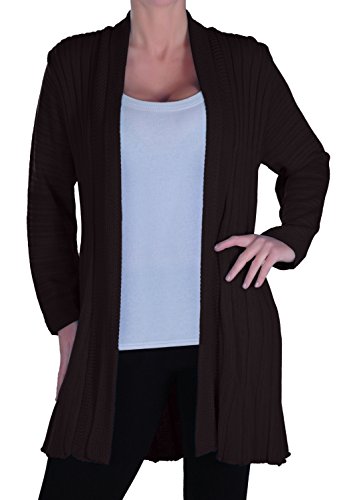 EyeCatchClothing Colorado Wasserfall Strickjäckchen Cardigan aus weichem Strick One Size Schwarz von Eye Catch