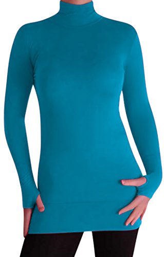 EyeCatchClothing - Damen Stretch Rolli mit geringem Gewicht Türkis M/L von Eye Catch