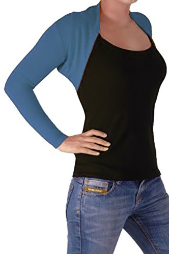 EyeCatchClothing - Delphi langrmlige Strickjacke Bolero One Size Air Force Blau von Eye Catch