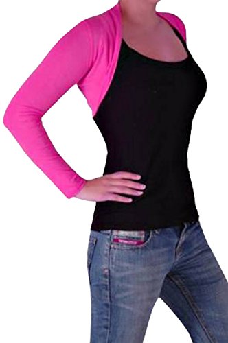 EyeCatchClothing - Delphi langrmlige Strickjacke Bolero One Size Fushia von Eye Catch