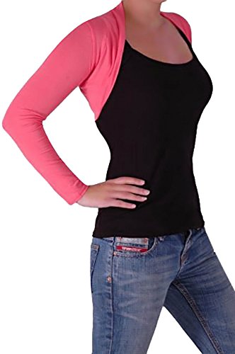 EyeCatchClothing - Delphi langrmlige Strickjacke Bolero One Size Koralle von Eye Catch