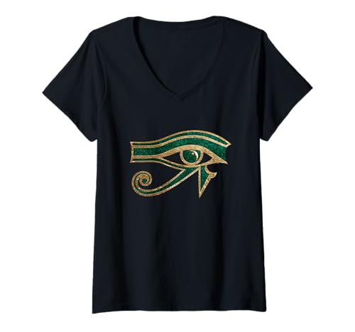 Damen Auge des Horus Ägyptischer Gott | Ägypten Mythologie alt T-Shirt mit V-Ausschnitt Damen Auge des Horus Ägyptischer Gott | Ägypten Mythologie alt T-Shirt mit V-Ausschnitt von Eye of Horus Egyptian Mythology ancient Apparel