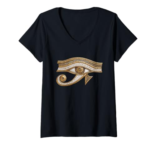 Damen Auge des Horus Ägyptischer Gott | Ägypten Mythologie alt T-Shirt mit V-Ausschnitt Damen Auge des Horus Ägyptischer Gott | Ägypten Mythologie alt T-Shirt mit V-Ausschnitt von Eye of Horus Egyptian Mythology ancient Apparel