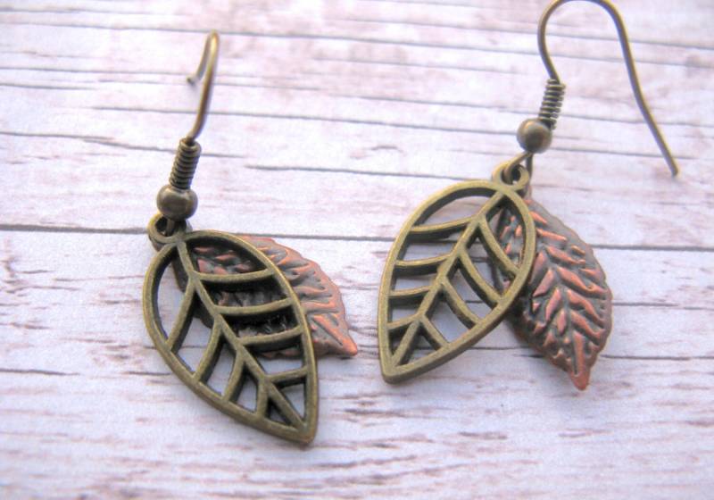 Blatt Ohrringe, Schmuck, Charme, Antike Bronze Kupferblatt, Natur Ohrringe Blatt Ohrringe, Schmuck, Charme, Antike Bronze Kupferblatt, Natur Ohrringe von EyeCandiByCandi