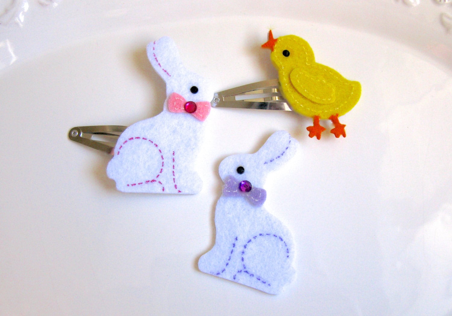 Filz Ostern Tier Haarspange, Küken Oder Häschen von EyeCandiByCandi