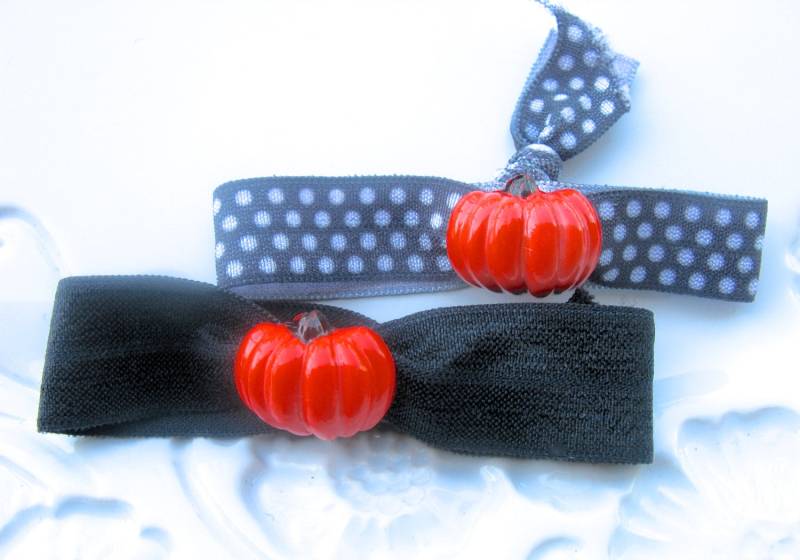 Halloween Kürbis Haargummi, Jack O Lantern Elastic von EyeCandiByCandi