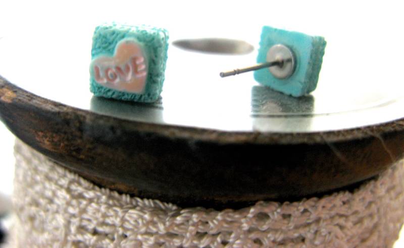 Kawaii Ohrringe, Liebe Essen Dessert Petit Four Süße Schmuck, Kuchen Ohrringe Kawaii Ohrringe, Liebe Essen Dessert Petit Four Süße Schmuck, Kuchen Ohrringe von EyeCandiByCandi