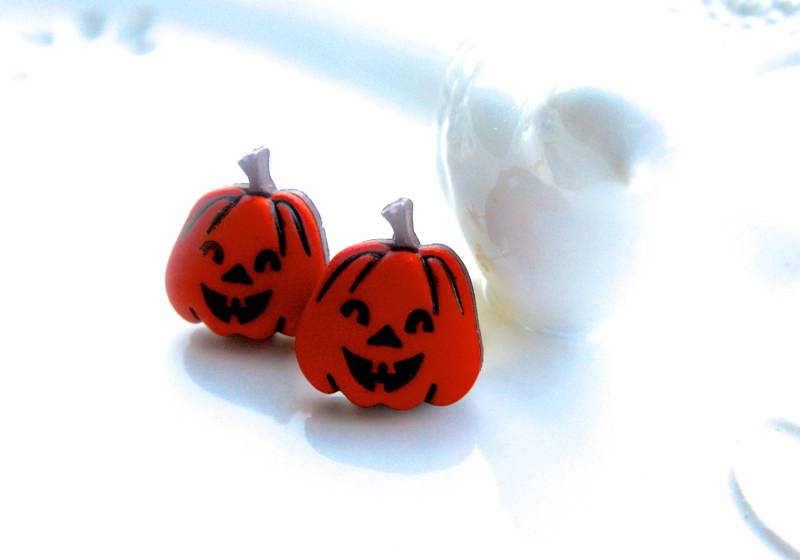 Kürbis Ohrringe, Halloween Schmuck, Jack O Lantern Schmuck von EyeCandiByCandi