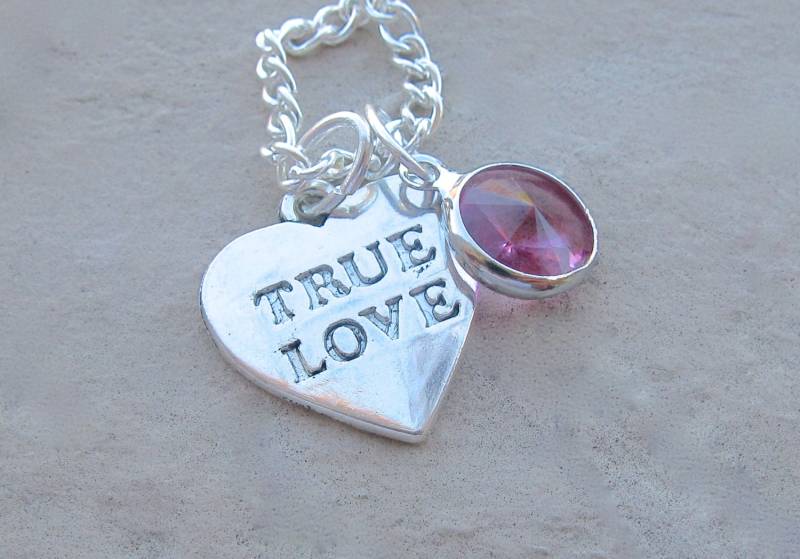 Silber Herz Halskette, Liebe Wahre Liebe, Charm, Crystal Charm Silber Herz Halskette, Liebe Wahre Liebe, Charm, Crystal Charm von EyeCandiByCandi