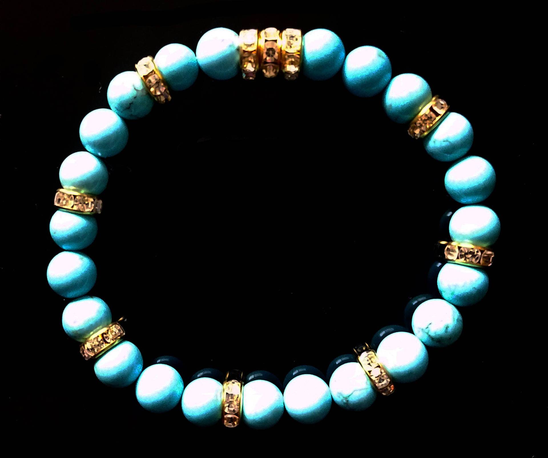 Blauer Türkiser Edelstein Mit 14 K Gold Vergoldet Kupfer Spacer-Swarovski-Kristall. Dezember Birthstone. Ein Tolles Erschwinglichen Geschenk Für Sie von EyeCandyByVida