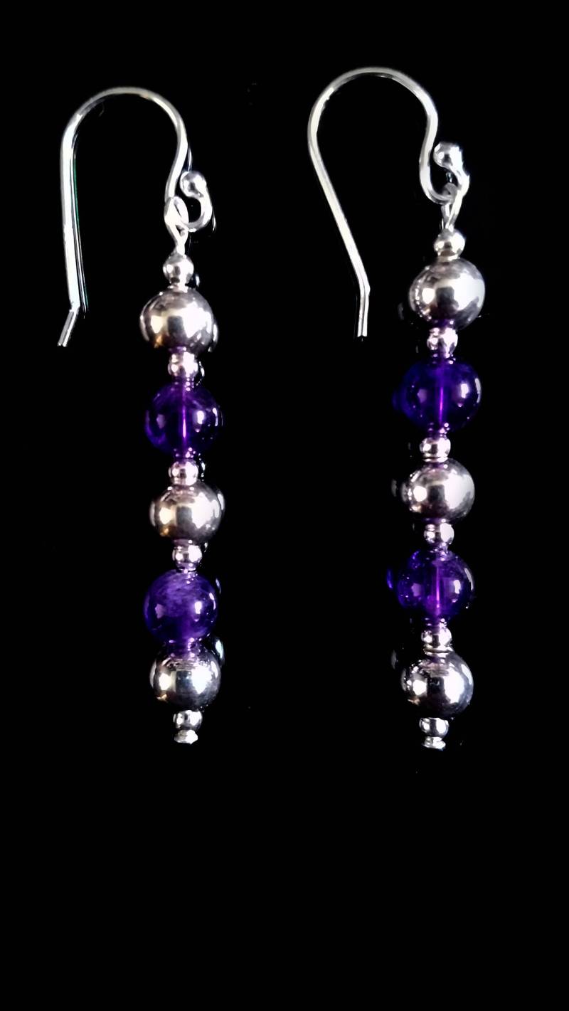 Eine Schöne Amethyst Sterling Silber Ohrringe, Februar Birthstone, Ohrringe von EyeCandyByVida