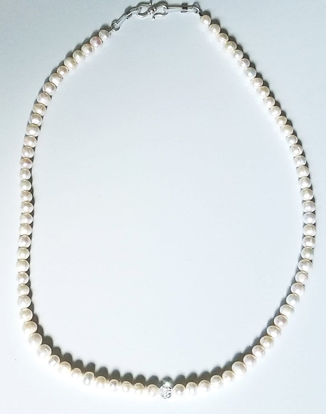 Wunderschöne Süsswasser Zuchtperlen Halskette, 2 in 1 Perlenkette Mit Swarovski Kristall Mitte, Eyeglass Juni Geburtsstein von EyeCandyByVida