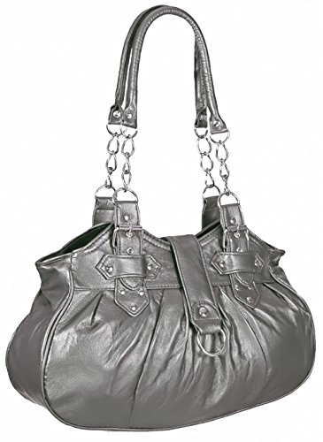 EyeCatchBags - Huron Damen Schultertasche/Handtasche aus Kunstleder Pewter von EyeCatchBags