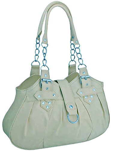 EyeCatchBags - Huron Damen Schultertasche/Handtasche aus Kunstleder Putty Beige von EyeCatchBags