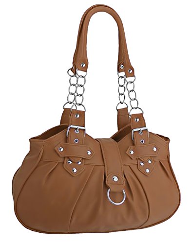 EyeCatchBags - Huron Damen Schultertasche/Handtasche aus Kunstleder Tan von EyeCatchBags