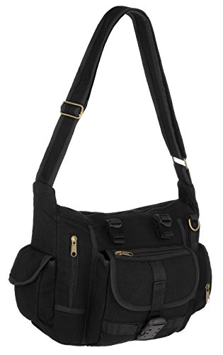 EyeCatchBags New York Cross Body Messenger Leinen Schulter Tasche Schwarz von Eye Catch