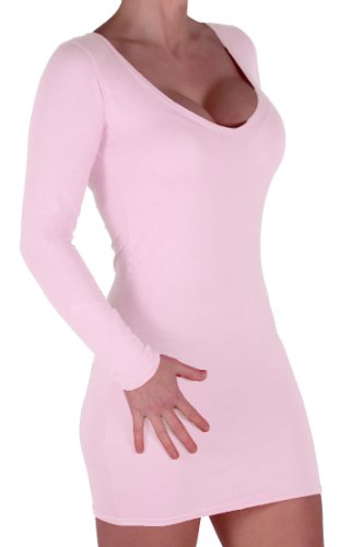 Eye Catch - Rachel Damen Mit V-Ausschnitt, Figurbetontes Stretch Short Frauen Minikleid Cream Gr. M/L von Eye Catch