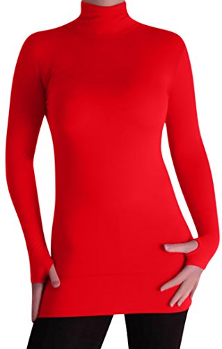 EyeCatchClothing - Damen Stretch Rolli mit geringem Gewicht Rot S/M von EyeCatchClothing