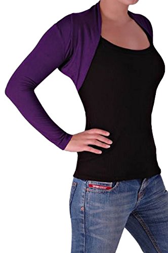 EyeCatchClothing - Delphi langrmlige Strickjacke Bolero One Size Lila von EyeCatchClothing