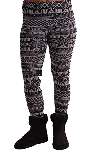 EyeCatchClothing - Frauen-Nordic-Stil warmen Stretch Stricken Damen Leggings One Size Schwarz von Eye Catch