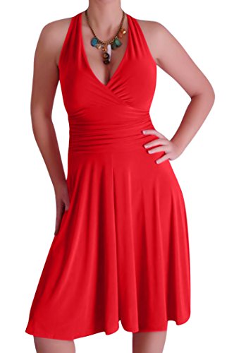 EyeCatchClothing - Nicole Neckholder Kleid Rot Gr. 12 UK / 40 EU von EyeCatchClothing