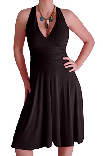 EyeCatchClothing - Nicole Neckholder Kleid Schwarz Gr. 10 UK / 38 EU von EyeCatchClothing