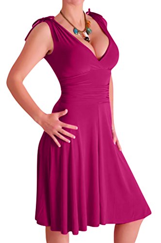 EyeCatchClothing - Sasha verführerisches Kleid in griechischem Style Magenta Gr. 16 UK / 44 EU von EyeCatchClothing