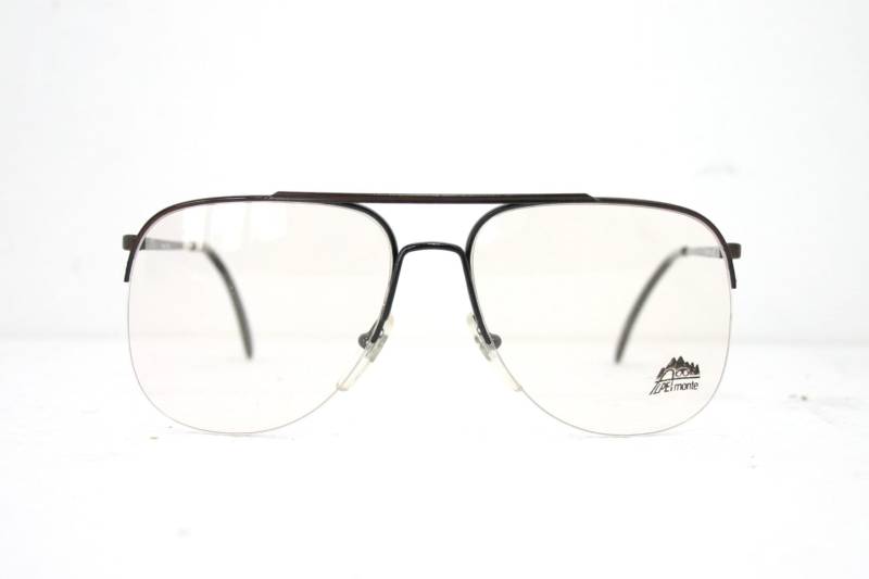 Perfekte Aviator Brillen 80Er Schwarz Halbrand Randlose Herren Versand Kostenlos Rx 54 56 18 135 140 Small Medium Large von EyeGlassesFrames