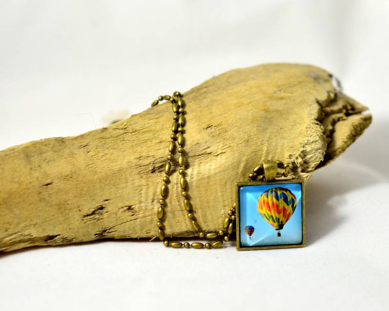 Ballons Foto, Halskette, Glas Fliese Collier, Foto Tragbare Kunst, Einzigartige Foto-Halskette, Etsy Finden, Trends, Urlaub Geschenk Für Sie von EyeLuvPhotography