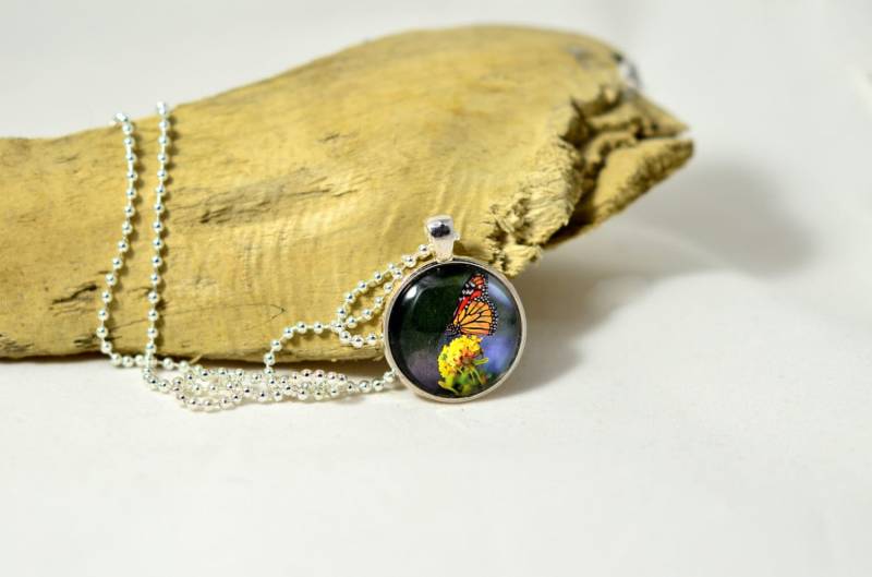 Monarchfalter Foto Halskette Glas Fliesen Halskette, Fliese Etsy Suchen, Tragbar, Geschenk, Kunst Einzigartige Foto-Halskette, Ihr von EyeLuvPhotography