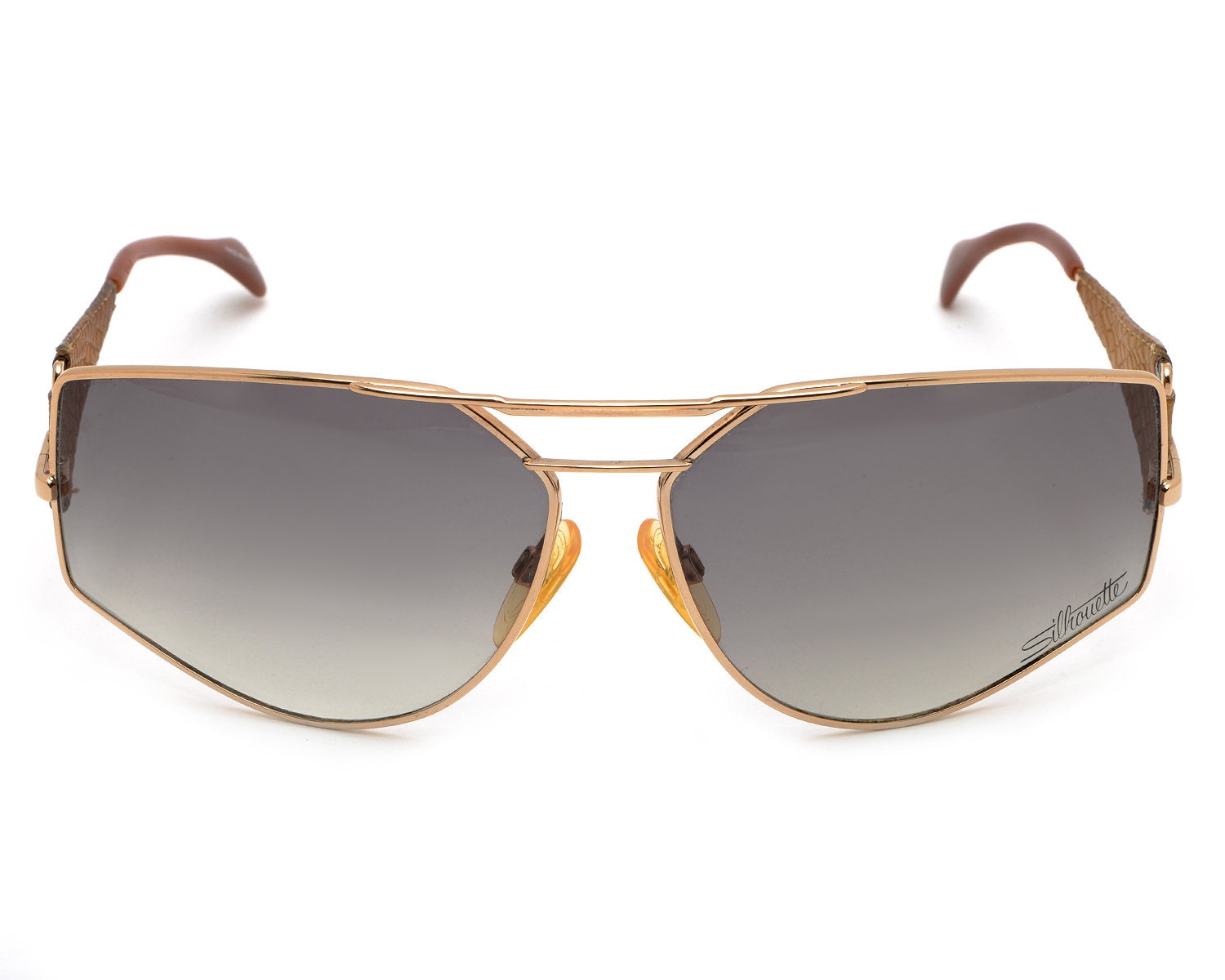 Silhouette Sonnenbrillen Gold Beige Leder Tempel 68-13 Made in Austria Silhouette Sonnenbrillen Gold Beige Leder Tempel 68-13 Made in Austria von EyeQGlasses