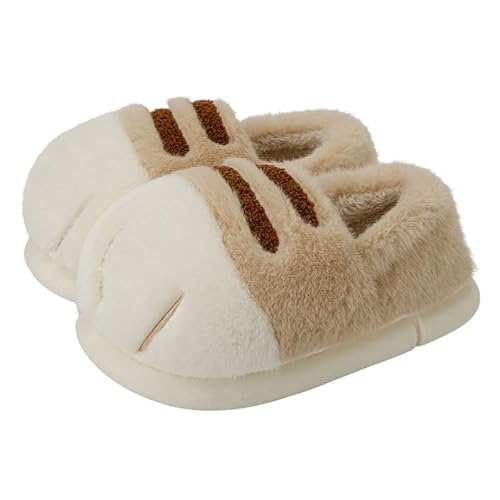 Eyebrune Katzenpfoten-Hausschuhe, Tierhausschuhe, gemütliche Hausschuhe für Damen und Herren, mit Memory-Schaum, niedlich, flauschig, Winter, Memory-Schaum, für drinnen und draußen, Khaki Eyebrune Katzenpfoten-Hausschuhe, Tierhausschuhe, gemütliche Hausschuhe für Damen und Herren, mit Memory-Schaum, niedlich, flauschig, Winter, Memory-Schaum, für drinnen und draußen, Khaki von Eyebrune
