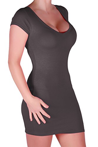 EyeCatch - Annalise Frauen V-Ausschnitt, Flugelarmeln, figurbetontes Stretch Kurz Damen Minikleid von EyeCatch