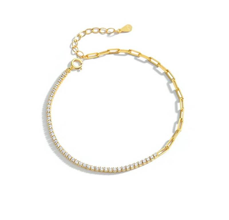 Eyecatcher Armkette 925 Sterling Silber Armband vergoldet mit Edelsteinen 16 + 4 cm einste (kein Set) von Eyecatcher