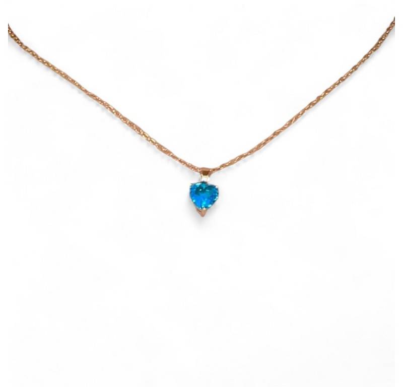 Eyecatcher Edelstahlkette Halskette Gold mit Herz Anhänger aus Edelstein verschiedene Farben (kein Set) von Eyecatcher