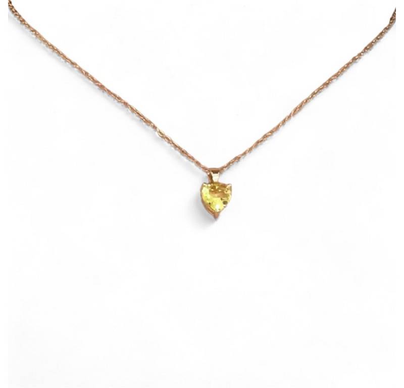 Eyecatcher Edelstahlkette Halskette Gold mit Herz Anhänger aus Edelstein verschiedene Farben (kein Set) von Eyecatcher