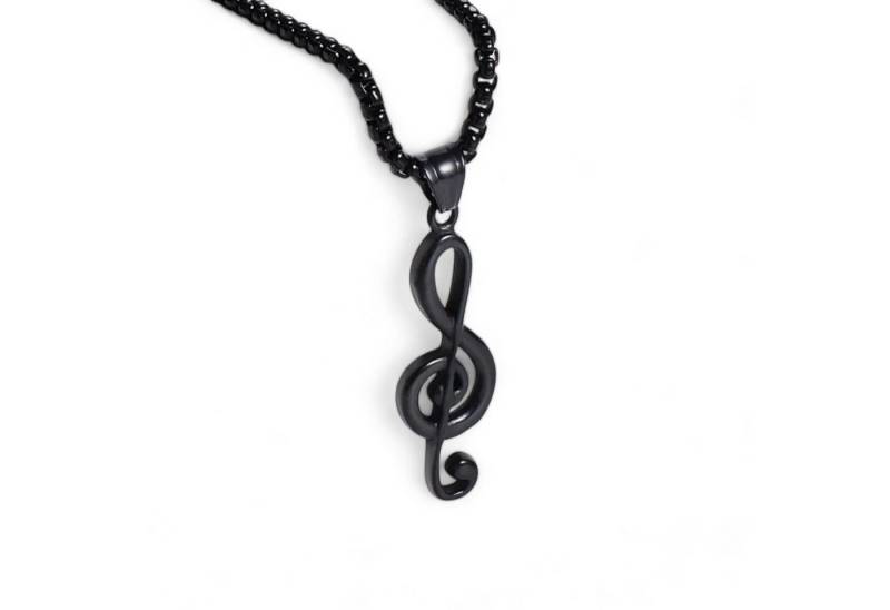 Eyecatcher Edelstahlkette Halskette mit Notenschlüssel Anhänger Musiknote Musik Schmuck (kein Set) von Eyecatcher