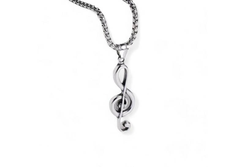 Eyecatcher Edelstahlkette Halskette mit Notenschlüssel Anhänger Musiknote Musik Schmuck (kein Set) von Eyecatcher