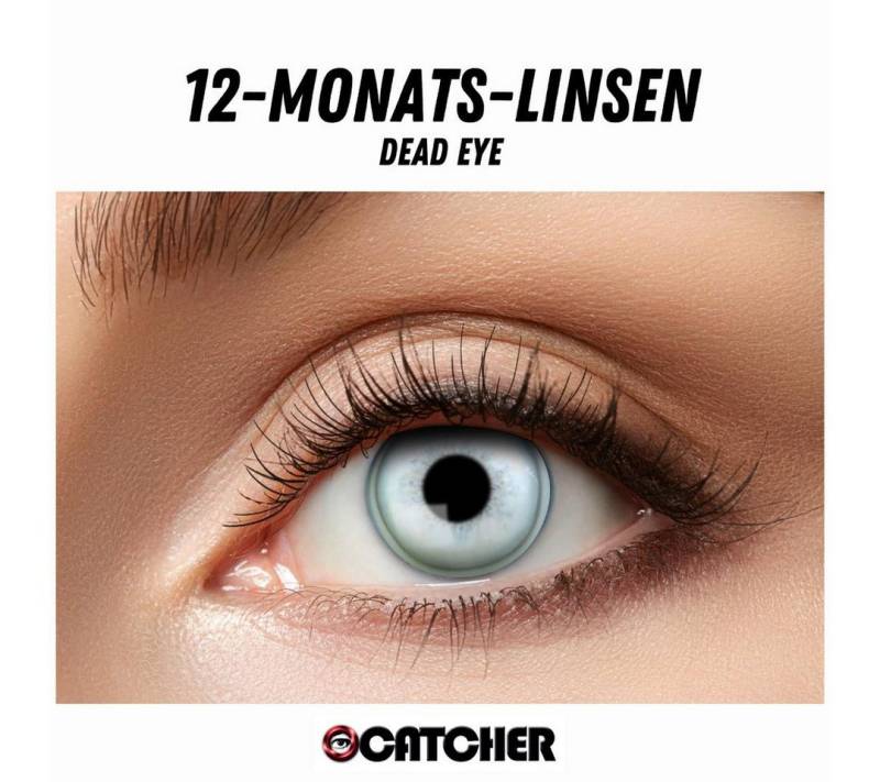 Eyecatcher Farblinsen 12 Monatslinsen Dead Eye Silber Grau Motivlinse von Eyecatcher