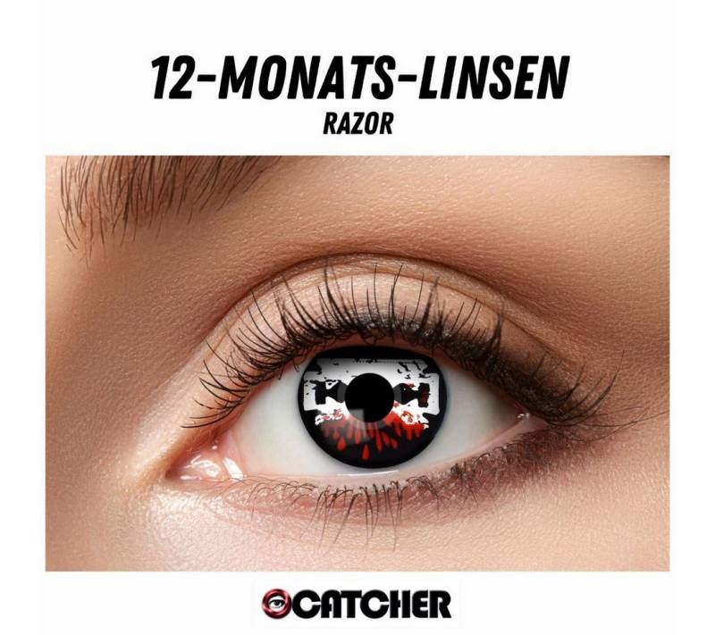 Eyecatcher Farblinsen 12 Monatslinsen Razor Schwarz Weiß Motivlinse von Eyecatcher