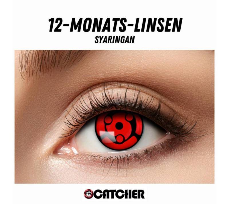 Eyecatcher Farblinsen 12 Monatslinsen Syaringan Rot Schwarz Motivlinse von Eyecatcher