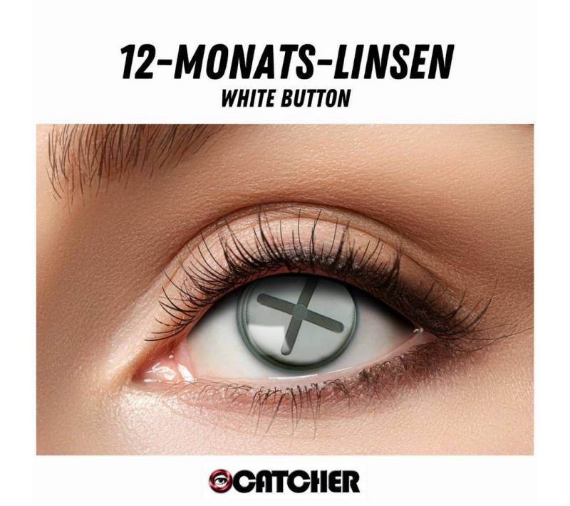 Eyecatcher Farblinsen 12 Monatslinsen White Button Grau Weiß Motivlinse von Eyecatcher